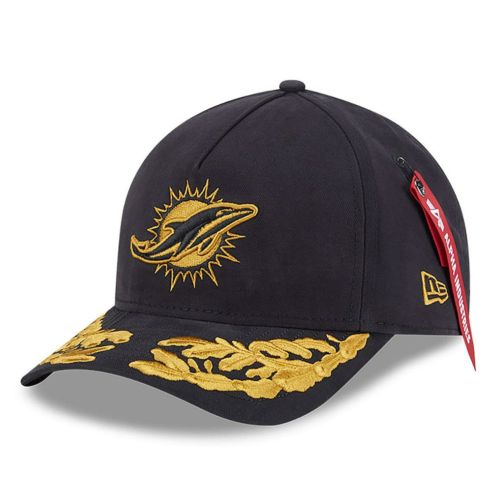 Miami Dolphins New Era x Alpha Industries A-Frame 9FORTY Adjustable Hat Black
