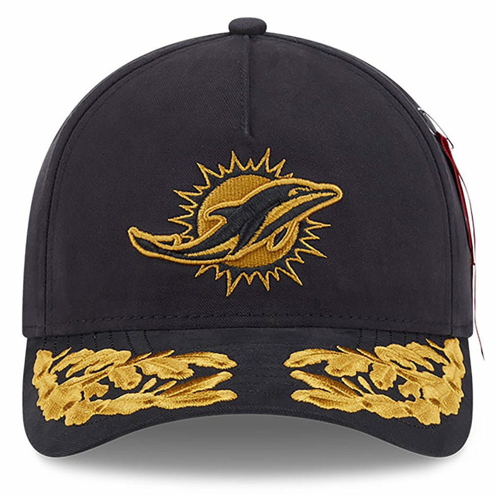 Miami Dolphins New Era x Alpha Industries A-Frame 9FORTY Adjustable Hat Black