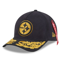 Pittsburgh Steelers New Era x Alpha Industries A-Frame 9FORTY Adjustable Hat Black