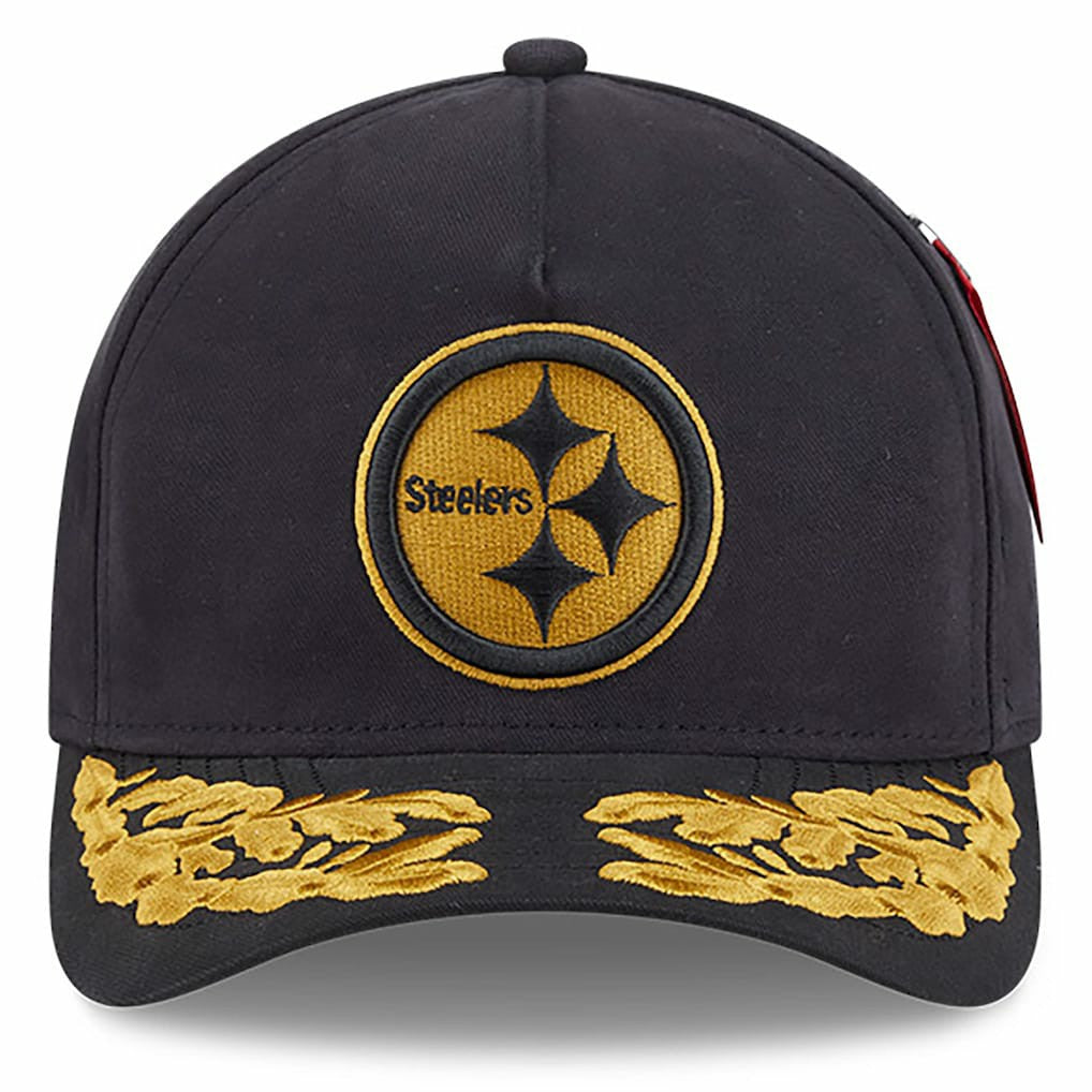 Pittsburgh Steelers New Era x Alpha Industries A-Frame 9FORTY Adjustable Hat Black