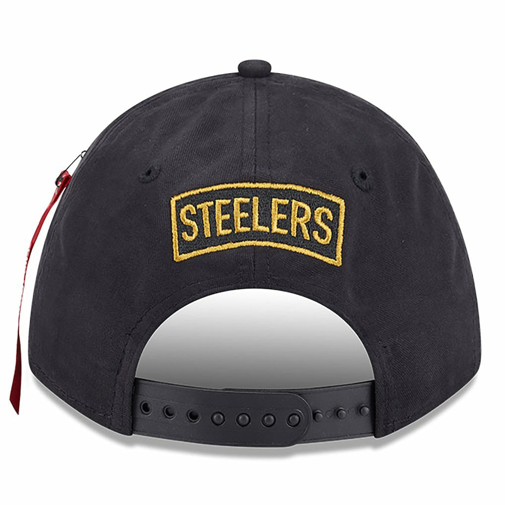 Pittsburgh Steelers New Era x Alpha Industries A-Frame 9FORTY Adjustable Hat Black