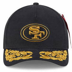 San Francisco 49ers New Era x Alpha Industries A-Frame 9FORTY Adjustable Hat Black