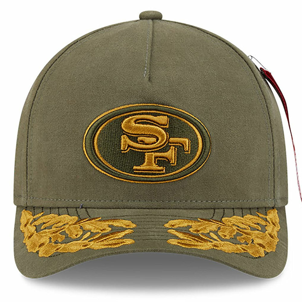 San Francisco 49ers New Era x Alpha Industries A-Frame 9FORTY Adjustable Hat Olive