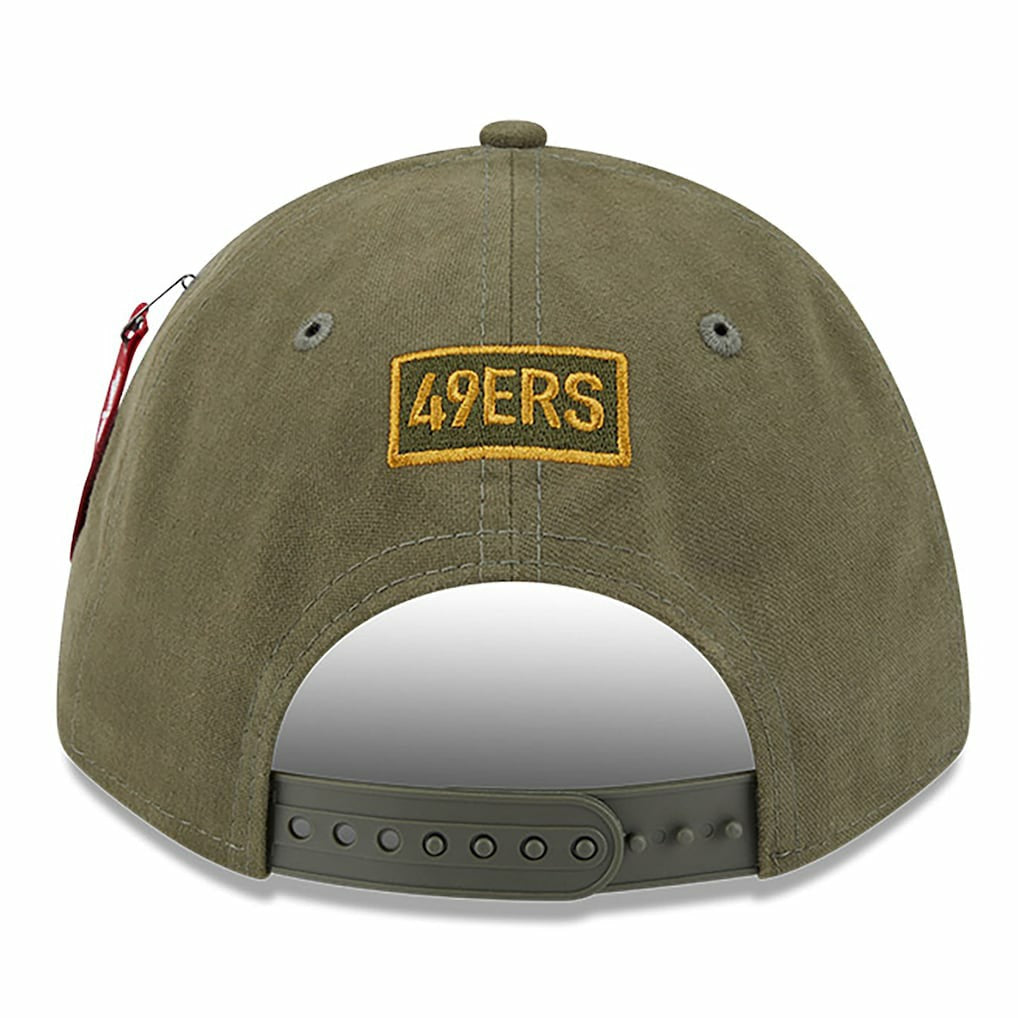 San Francisco 49ers New Era x Alpha Industries A-Frame 9FORTY Adjustable Hat Olive