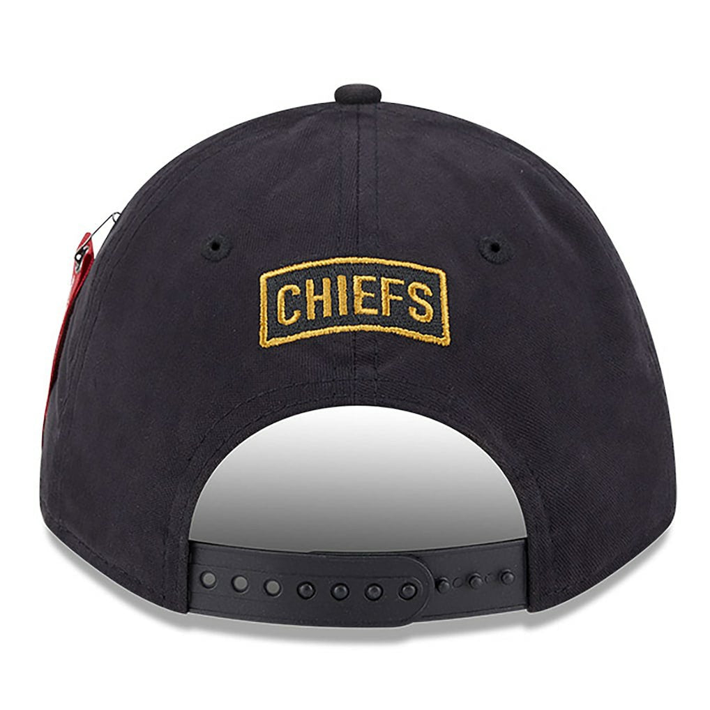 Kansas City Chiefs New Era x Alpha Industries A-Frame 9FORTY Adjustable Hat Black