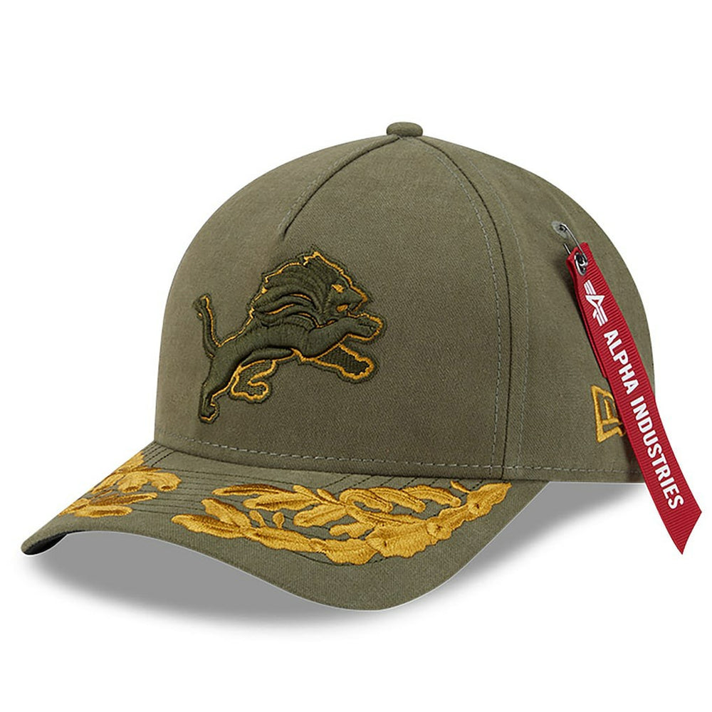Detroit Lions New Era x Alpha Industries A-Frame 9FORTY Adjustable Hat Olive