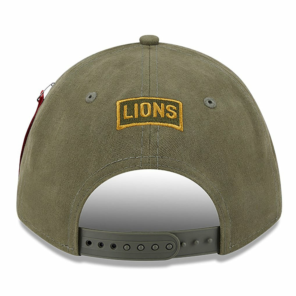 Detroit Lions New Era x Alpha Industries A-Frame 9FORTY Adjustable Hat Olive