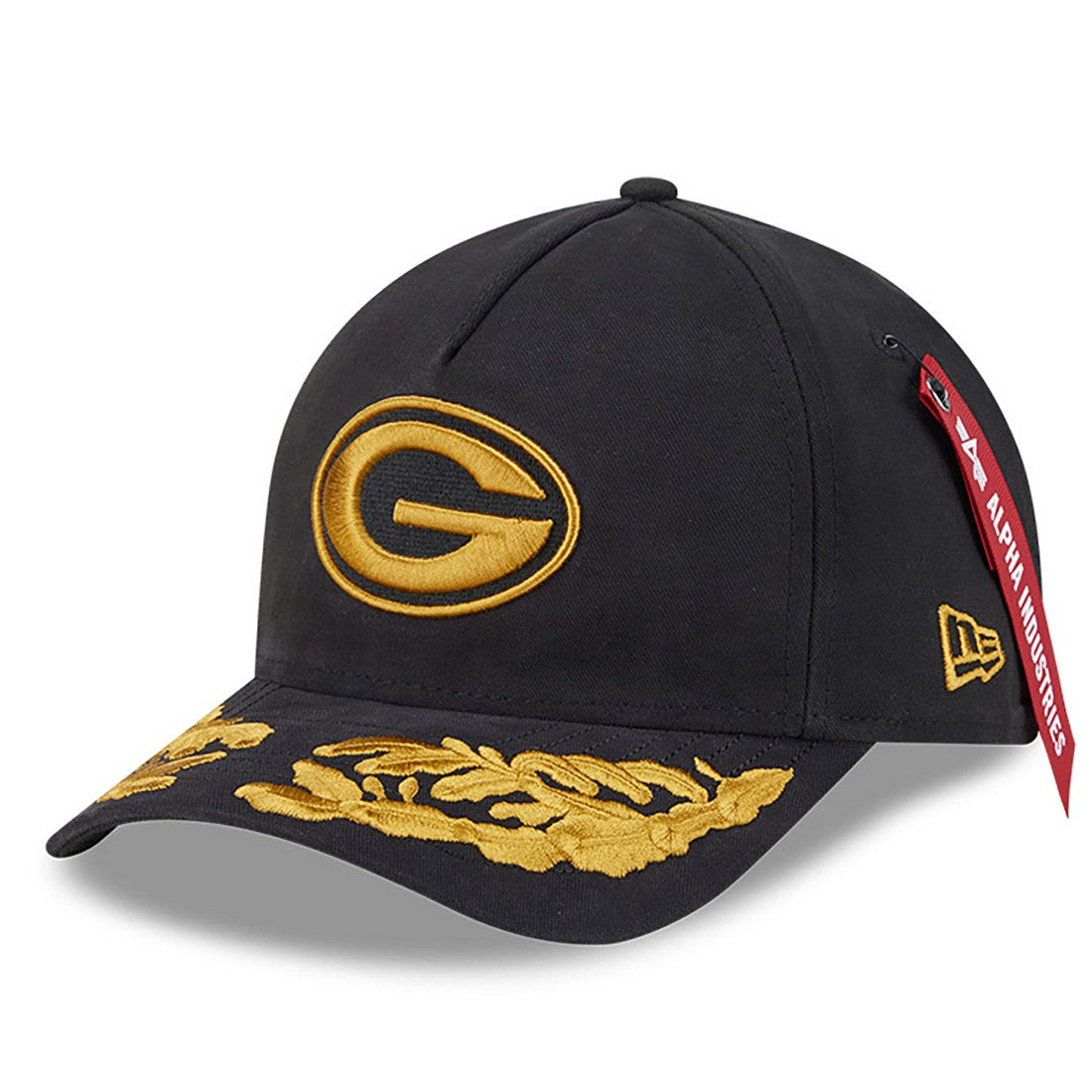 Green Bay Packers New Era x Alpha Industries A-Frame 9FORTY Adjustable Hat Black