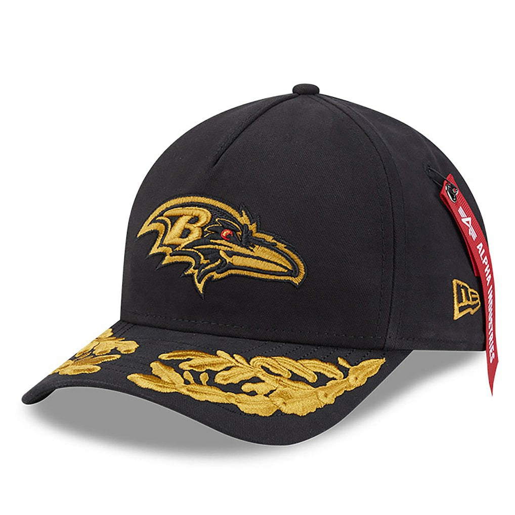 Baltimore Ravens New Era x Alpha Industries A-Frame 9FORTY Adjustable Hat Black