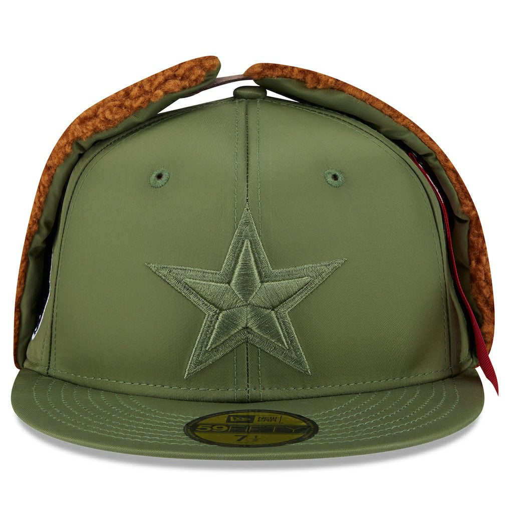 Dallas Cowboys New Era x Alpha Industries Dog Ears 59FIFTY Fitted Hat Olive