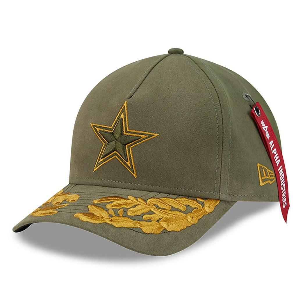 Dallas Cowboys New Era x Alpha Industries A-Frame 9FORTY Adjustable Hat Olive