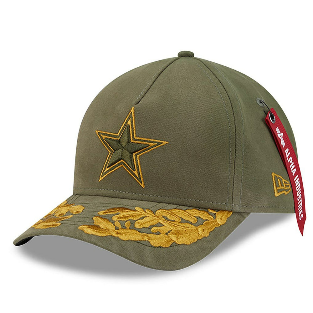 Dallas Cowboys New Era x Alpha Industries A-Frame 9FORTY Adjustable Hat Olive