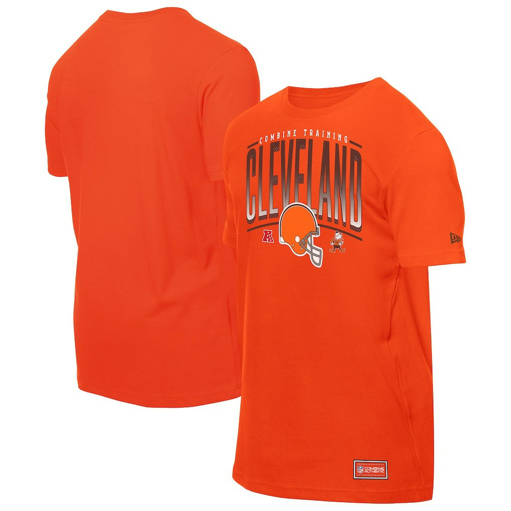 Cleveland Browns New Era Combine Authentic Training Throwback T-Shirt Orange