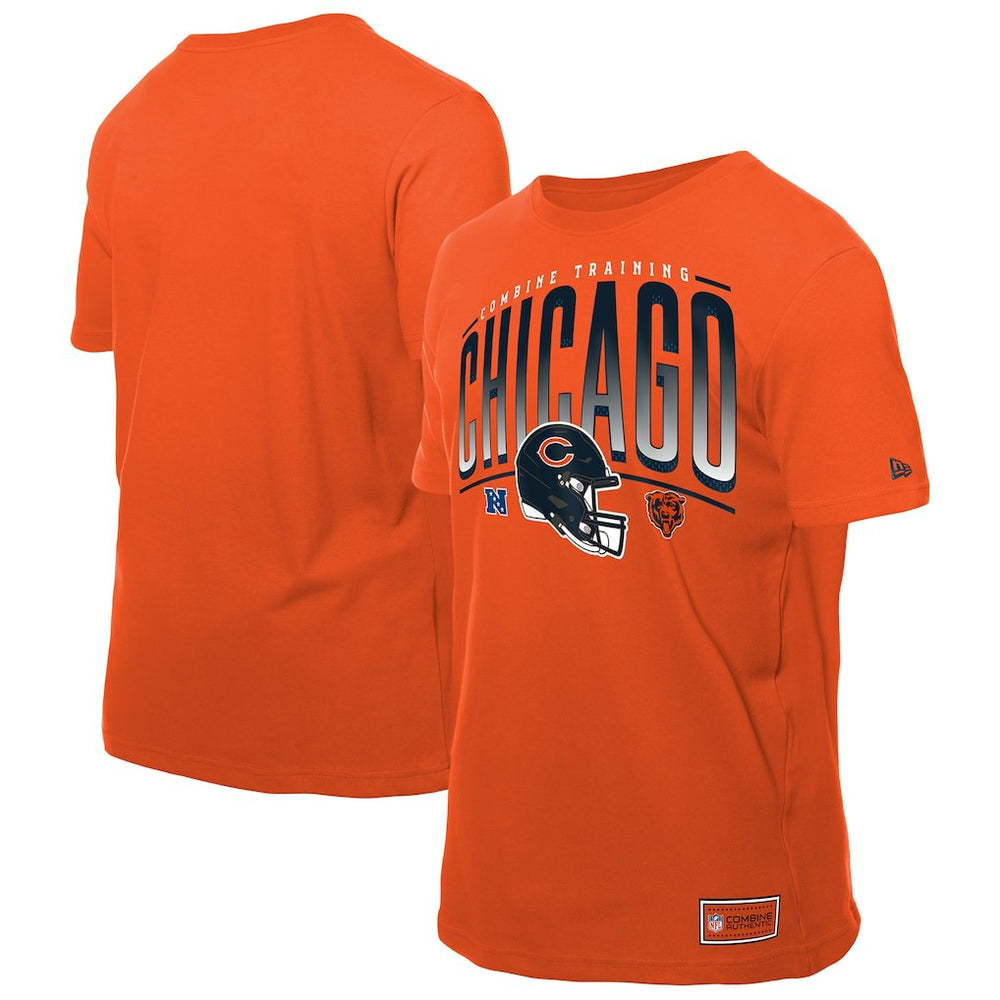 Chicago Bears New Era Combine Authentic Helmet T-Shirt Orange