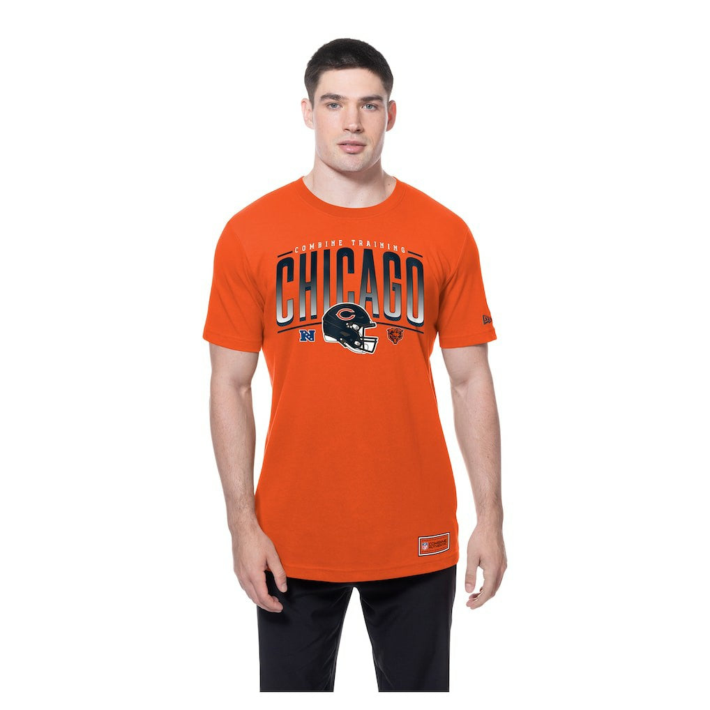Chicago Bears New Era Combine Authentic Helmet T-Shirt Orange