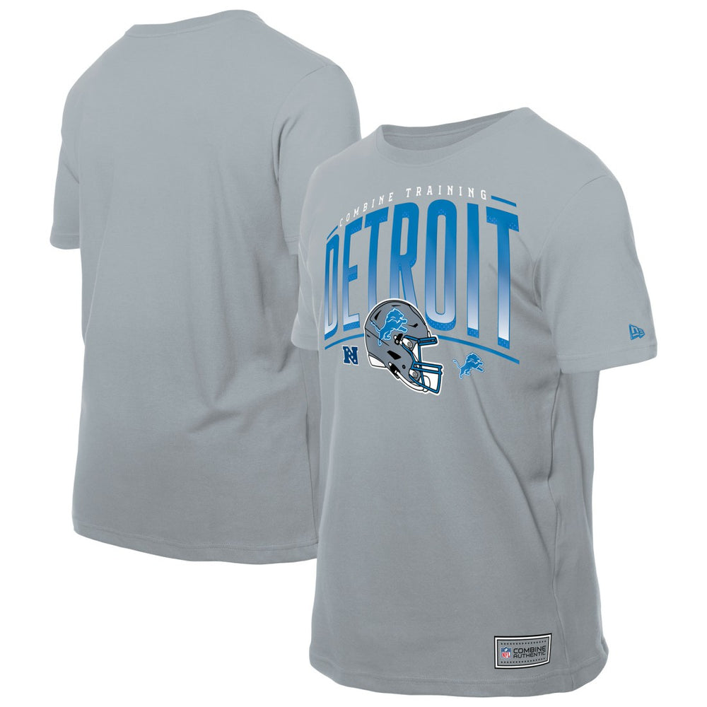 Detroit Lions New Era Combine Authentic Helmet T-Shirt Silver