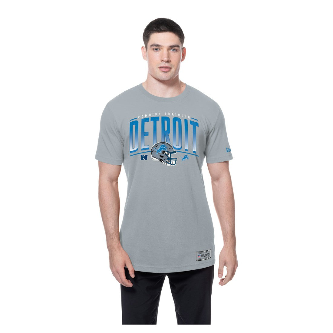 Detroit Lions New Era Combine Authentic Helmet T-Shirt Silver