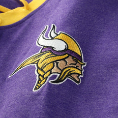 Minnesota Vikings New Era Women's Plus Size Throwback Lace-Up Long Sleeve T-Shirt Purple