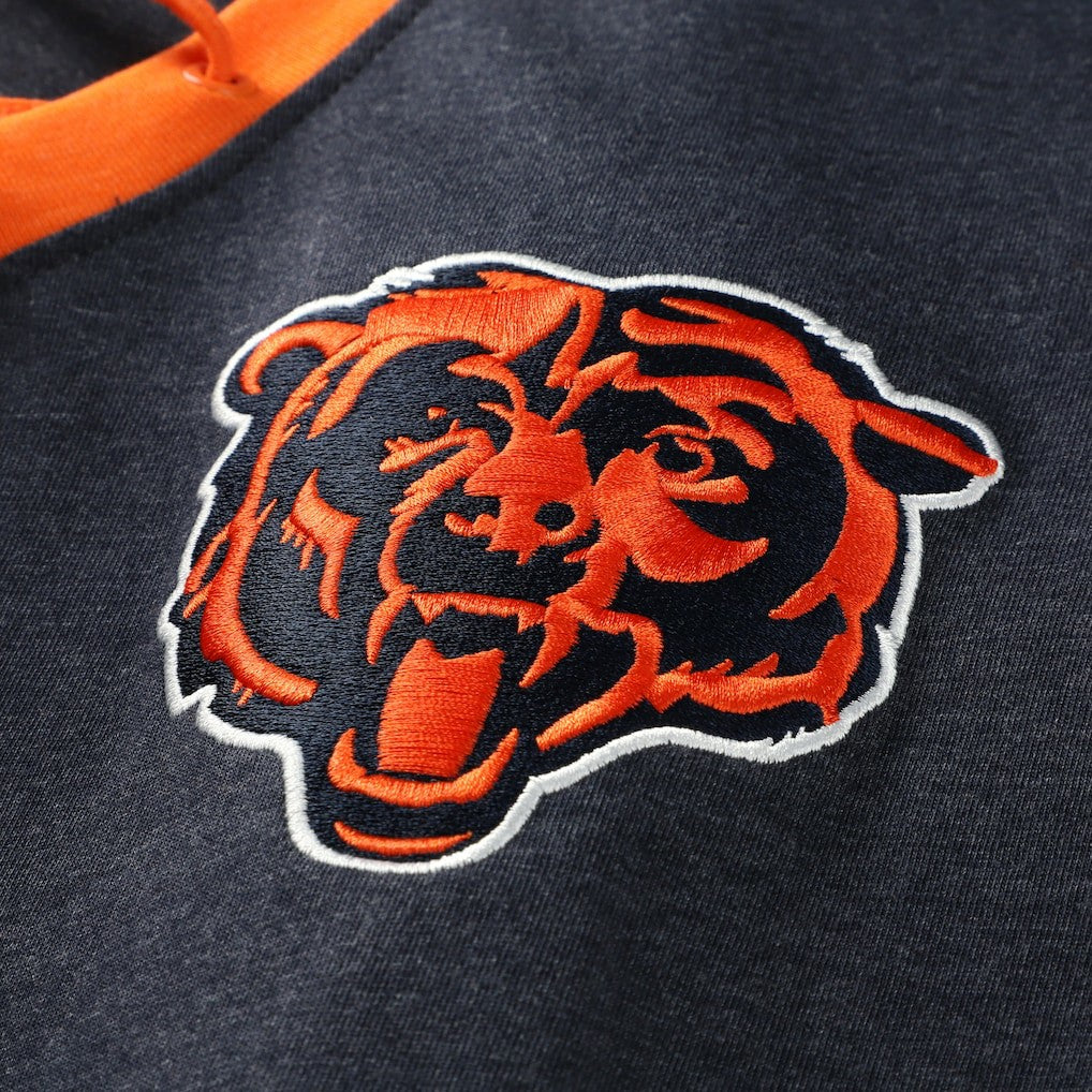 Chicago Bears New Era Women's Plus Size Throwback Lace-Up Long Sleeve T-Shirt Navy