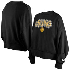 NHL Boston Bruins New Era Girls Youth Flip Sequin Sweatshirt - Black