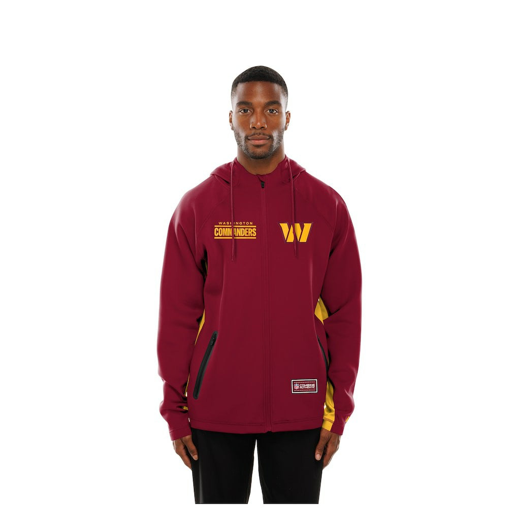 Washington Commanders New Era Combine Authentic Raglan Scuba Full-Zip Hoodie Burgundy