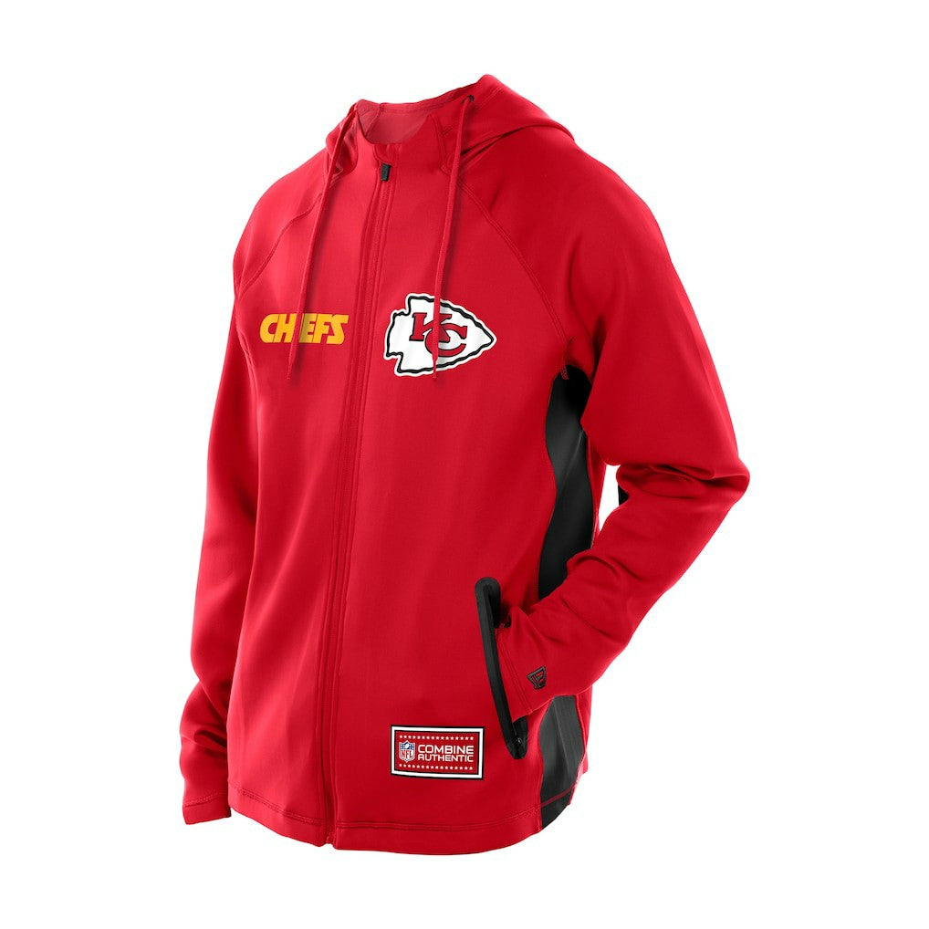 Kansas City Chiefs New Era Combine Authentic Raglan Scuba Full-Zip Hoodie Red