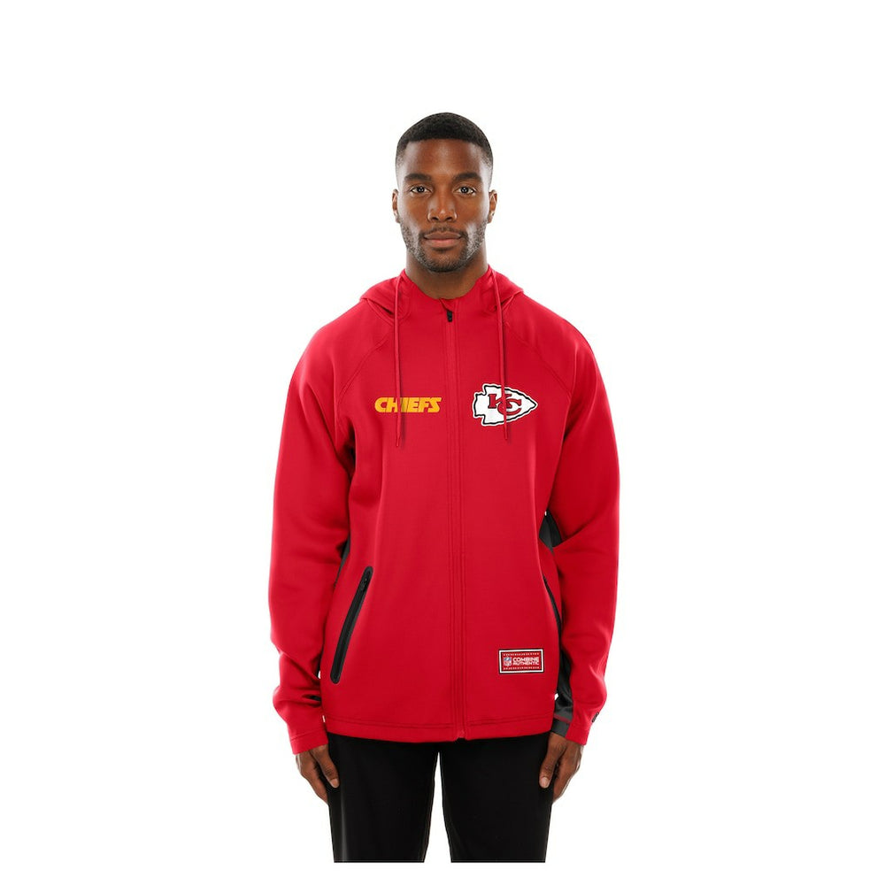 Kansas City Chiefs New Era Combine Authentic Raglan Scuba Full-Zip Hoodie Red