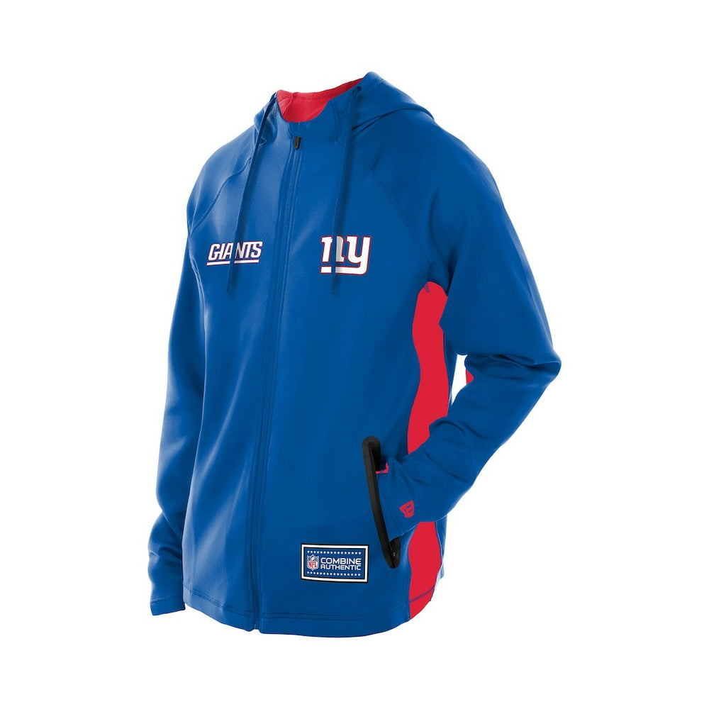 New York Giants New Era Combine Authentic Raglan Scuba Full-Zip Hoodie Royal