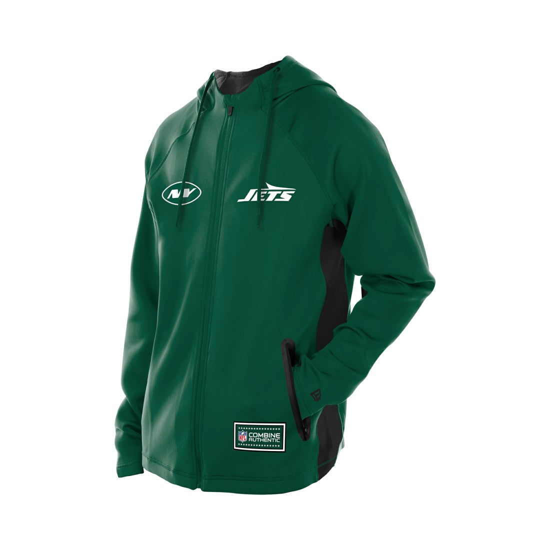 New York Jets New Era Combine Authentic Raglan Scuba Full-Zip Hoodie Green