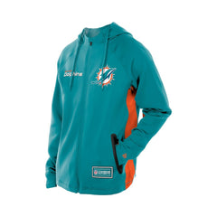 Miami Dolphins New Era Combine Authentic Raglan Scuba Full-Zip Hoodie Aqua