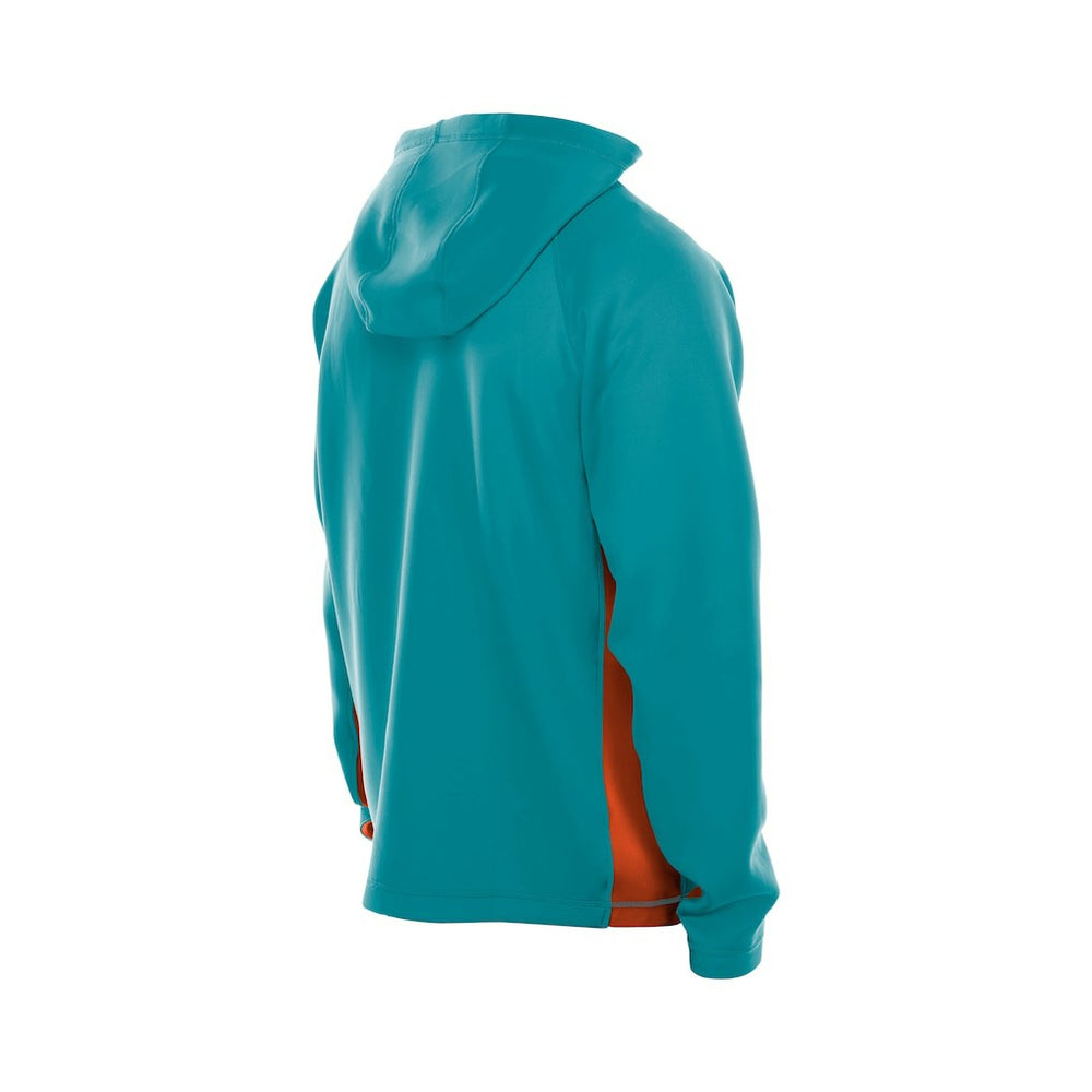 Miami Dolphins New Era Combine Authentic Raglan Scuba Full-Zip Hoodie Aqua