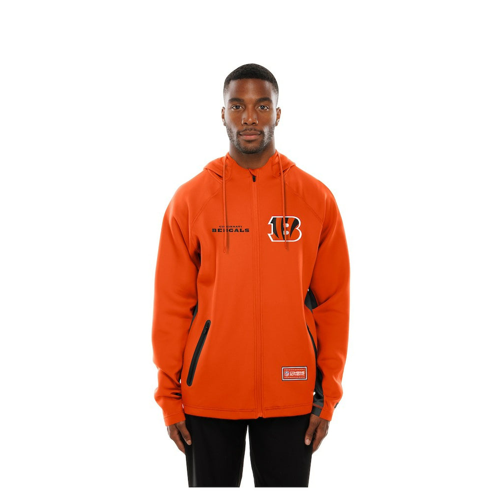 Cincinnati Bengals New Era Combine Authentic Raglan Scuba Full-Zip Hoodie Orange