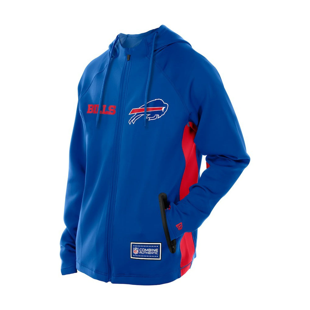 Buffalo Bills New Era Combine Authentic Raglan Scuba Full-Zip Hoodie Royal