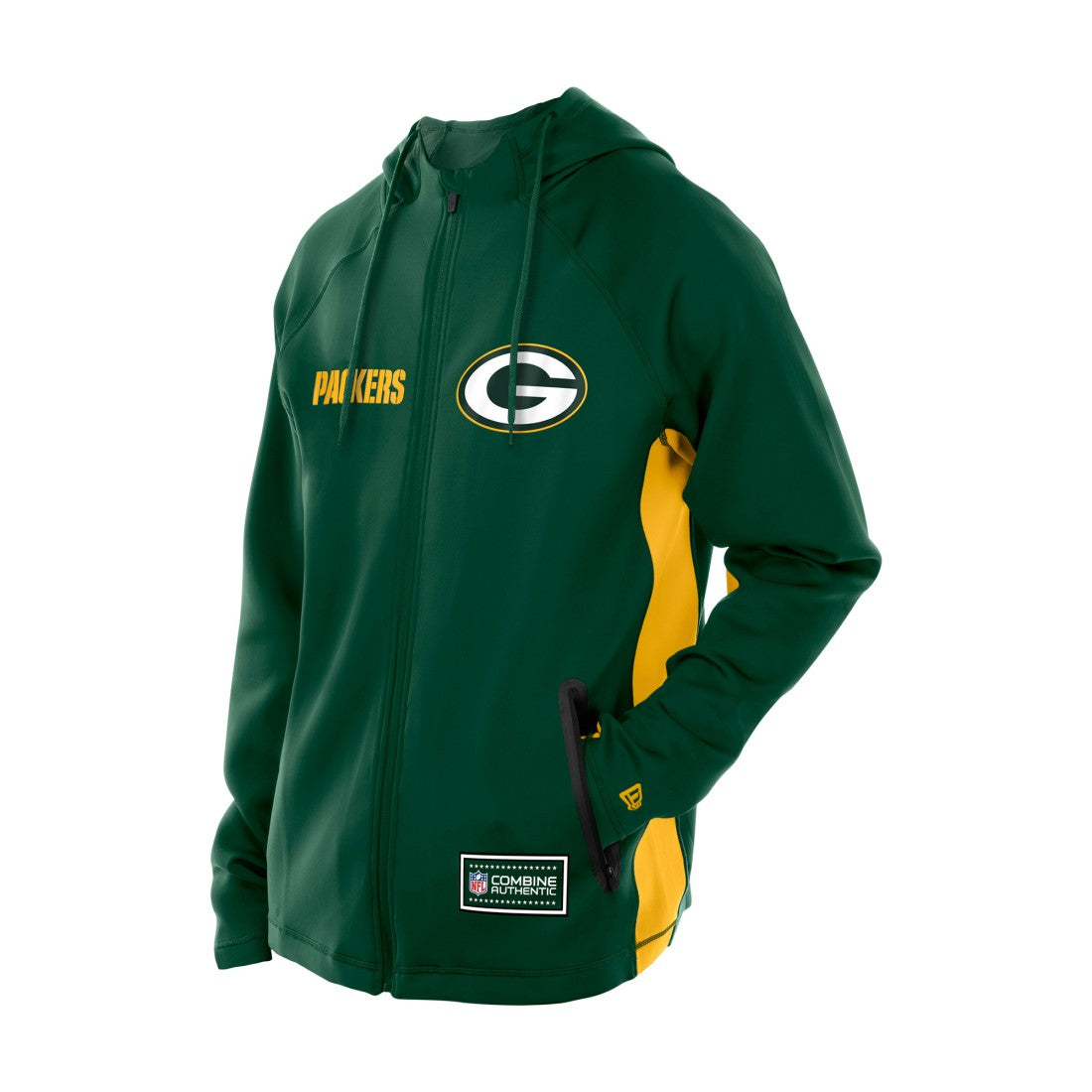 Green Bay Packers New Era Combine Authentic Raglan Scuba Full-Zip Hoodie Green