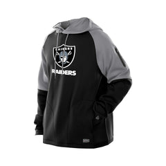 Las Vegas Raiders New Era Combine Authentic Color Block Raglan Pullover Hoodie Black