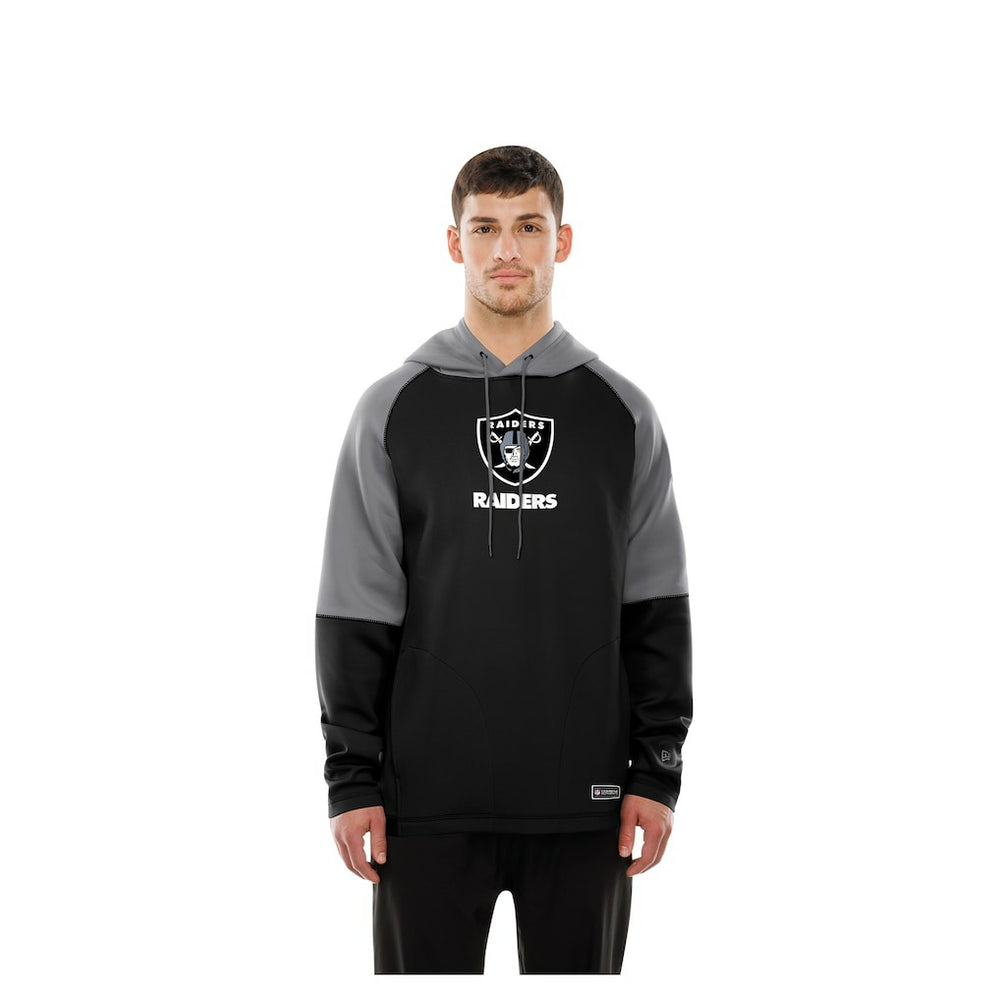 Las Vegas Raiders New Era Combine Authentic Color Block Raglan Pullover Hoodie Black