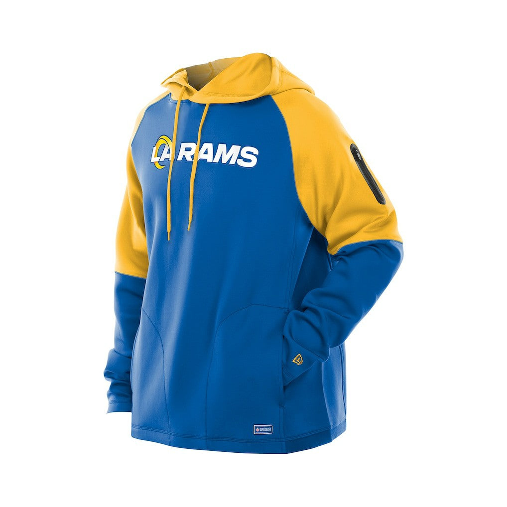 Los Angeles Rams New Era Combine Authentic Color Block Raglan Pullover Hoodie Royal