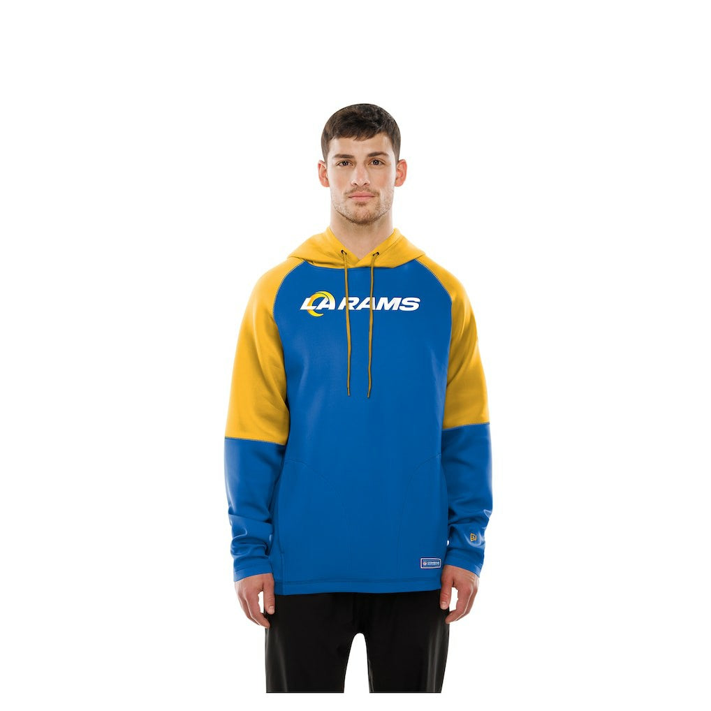 Los Angeles Rams New Era Combine Authentic Color Block Raglan Pullover Hoodie Royal