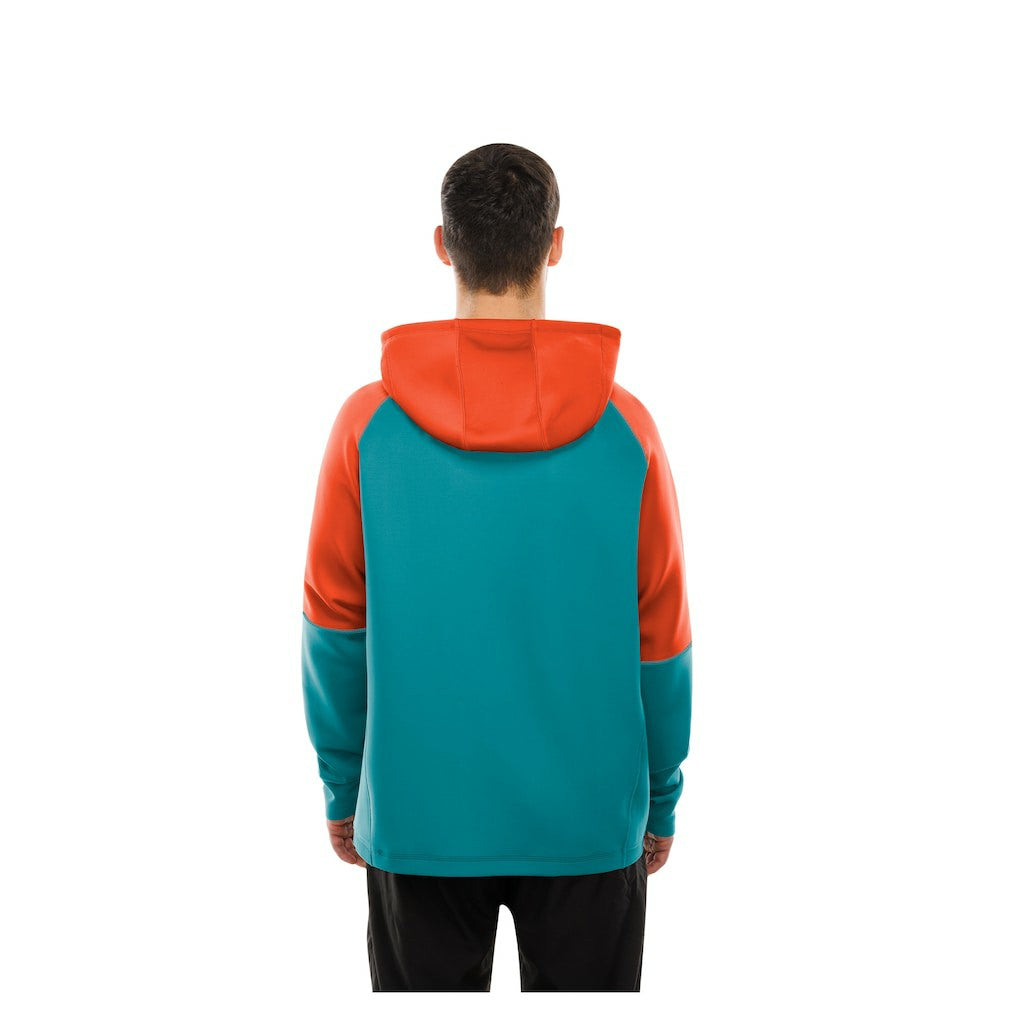 Miami Dolphins New Era Combine Authentic Color Block Raglan Pullover Hoodie Aqua