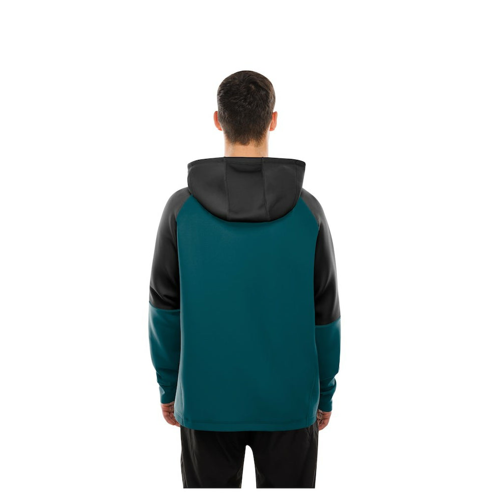 Philadelphia Eagles New Era Combine Authentic Color Block Raglan Pullover Hoodie Midnight Green