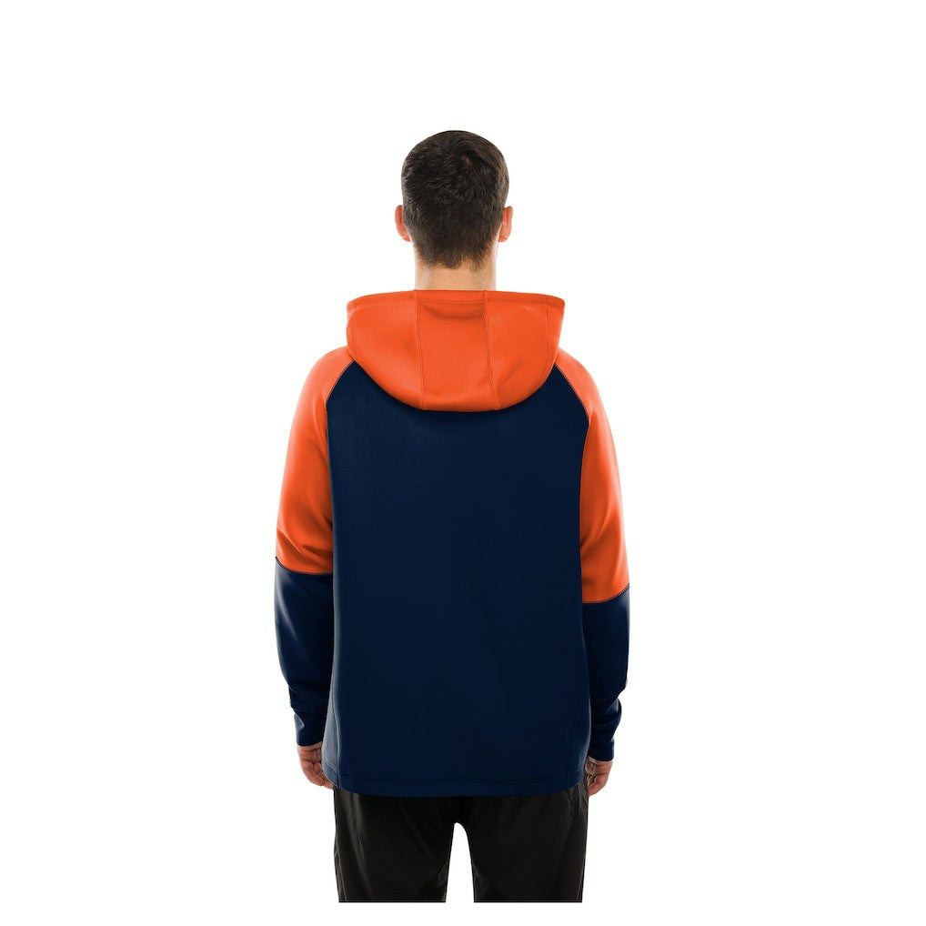 Chicago Bears New Era Combine Authentic Color Block Raglan Pullover Hoodie Navy