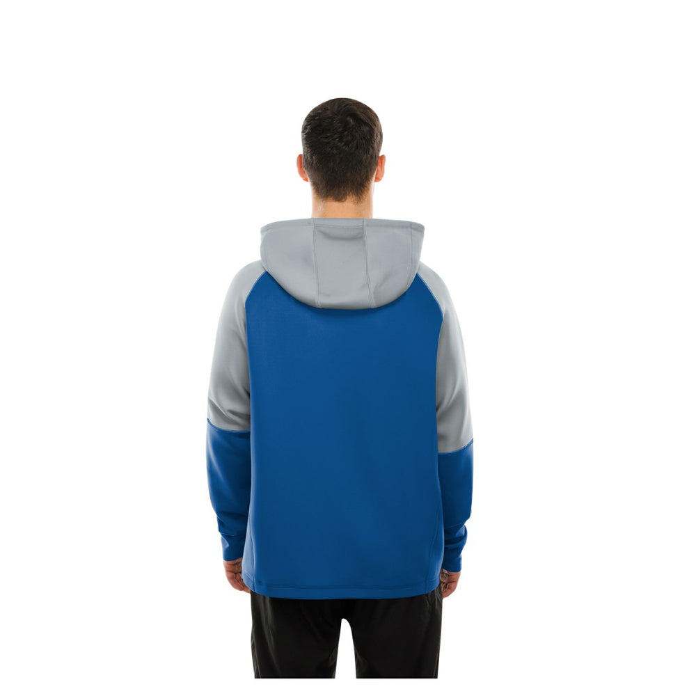 Detroit Lions New Era Combine Authentic Color Block Raglan Pullover Hoodie Blue