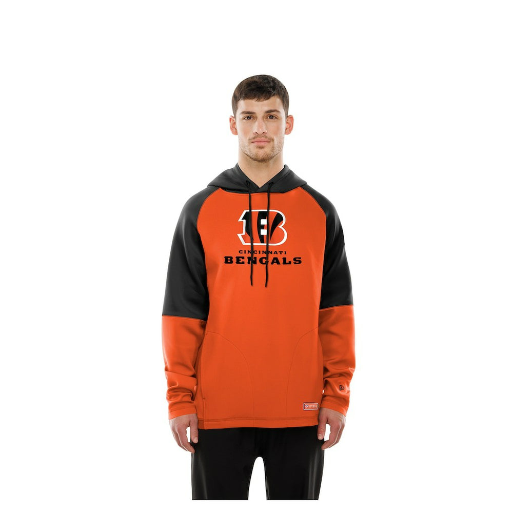 Cincinnati Bengals New Era Combine Authentic Color Block Raglan Pullover Hoodie Orange