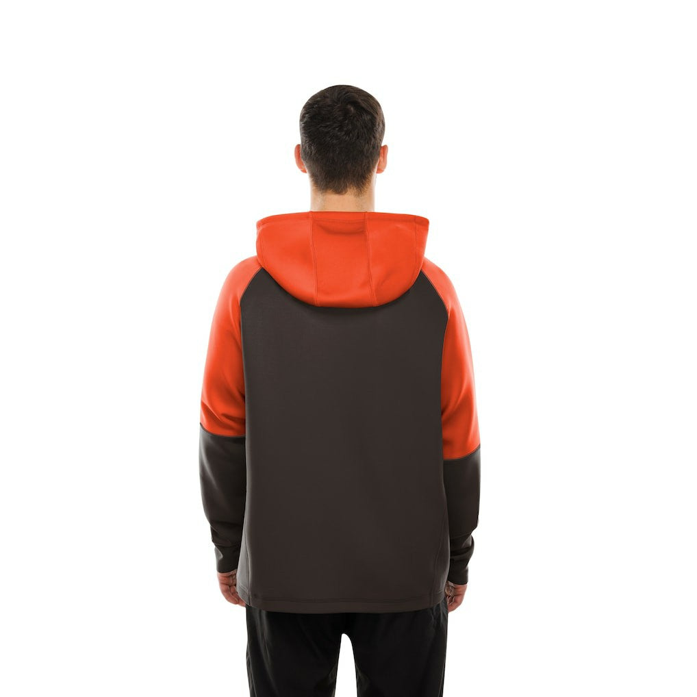 Cleveland Browns New Era Combine Authentic Color Block Raglan Pullover Hoodie Brown