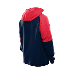 Houston Texans New Era Combine Authentic Color Block Raglan Pullover Hoodie Navy