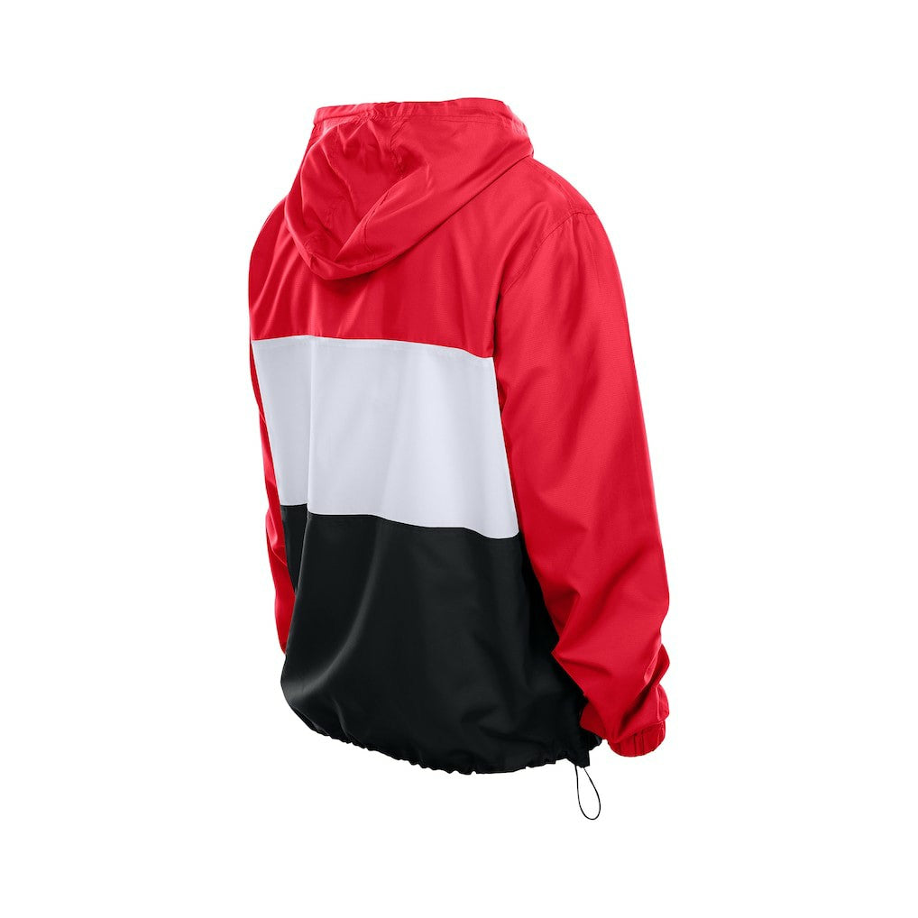 San Francisco 49ers New Era Ripstop Quarter-Zip Hooded Windbreaker Scarlet