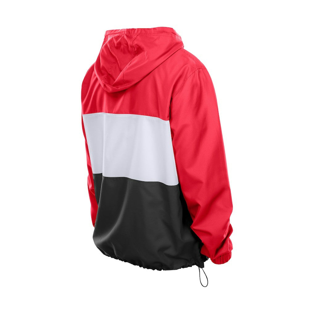 Kansas City Chiefs New Era Ripstop Quarter-Zip Hooded Windbreaker Red