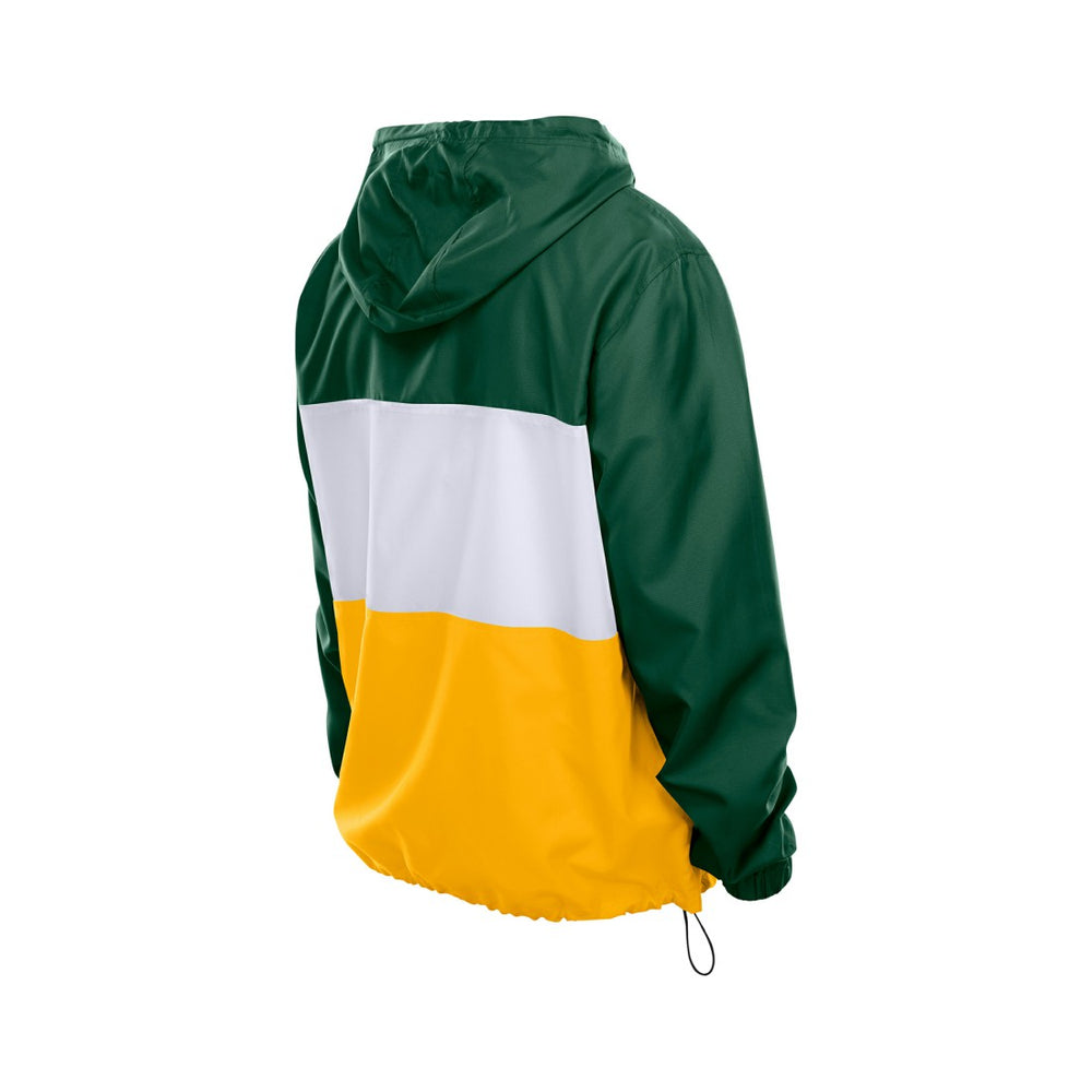 Green Bay Packers New Era Ripstop Quarter-Zip Hooded Windbreaker Green