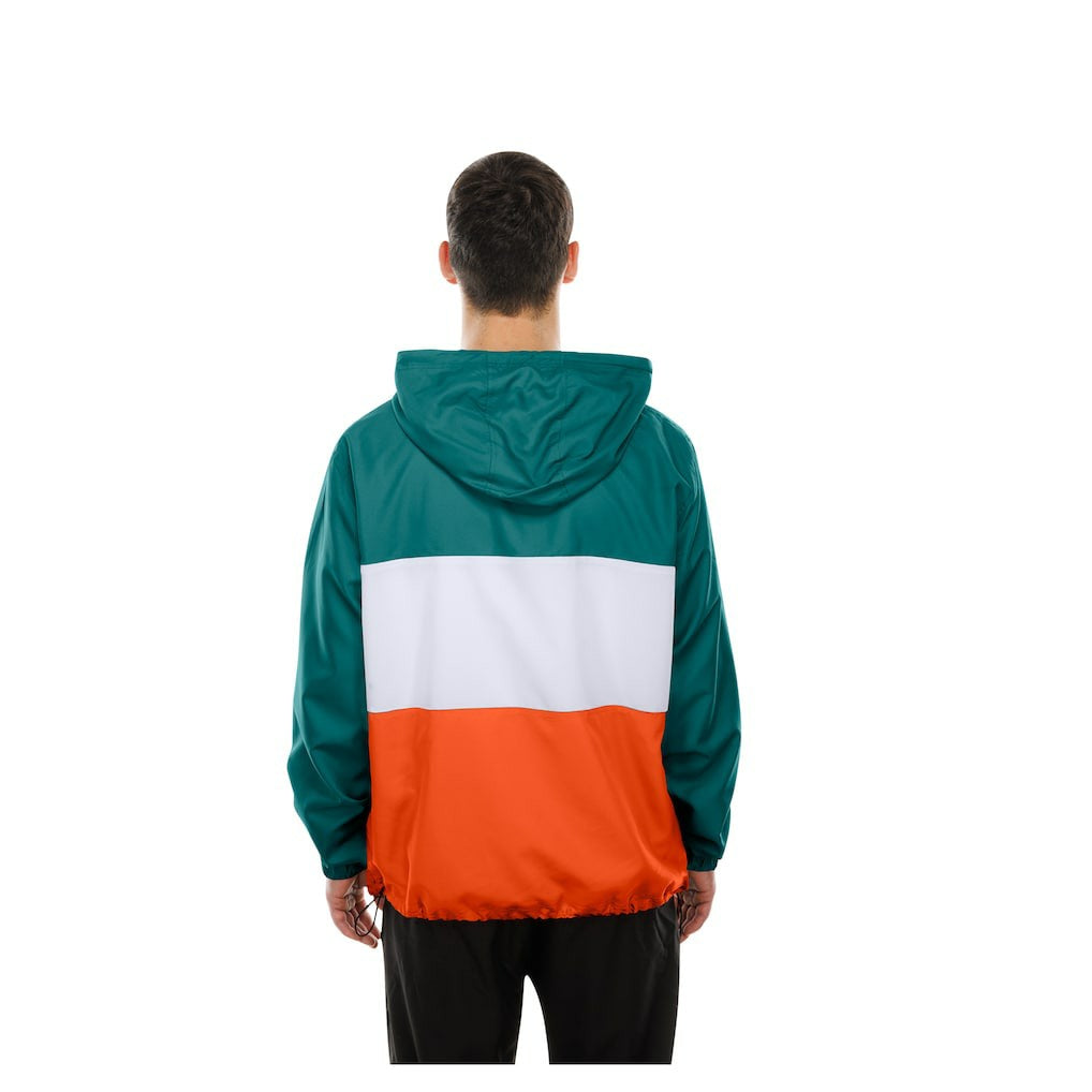 Miami Dolphins New Era Ripstop Quarter-Zip Hooded Windbreaker Aqua