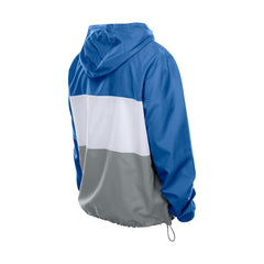 Detroit Lions New Era Ripstop Quarter-Zip Hooded Windbreaker Blue